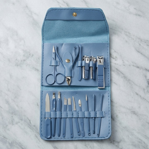 16-Piece Premium Personal Manicure & Pedicure Grooming Kit